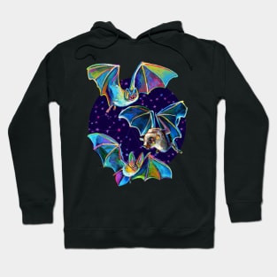 Galactic Gothic Bat Pattern by Robert Phelps Hoodie